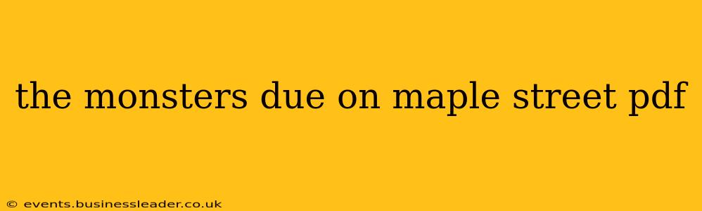 the monsters due on maple street pdf