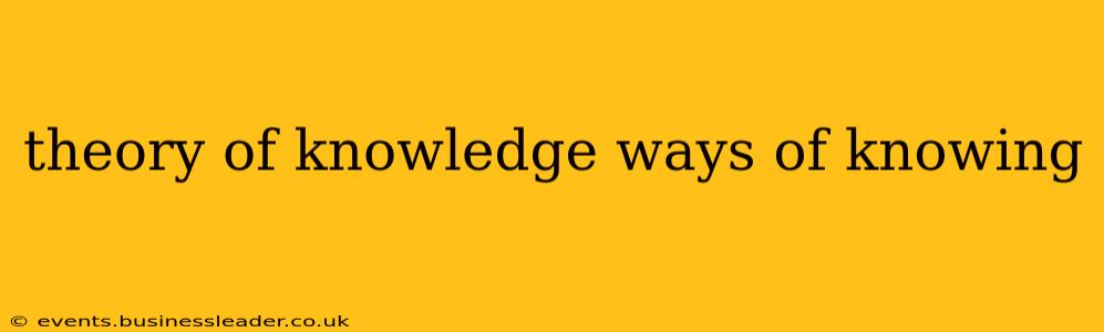 theory of knowledge ways of knowing