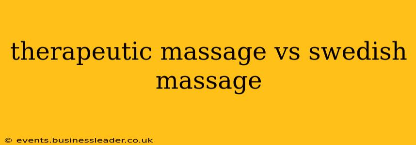 therapeutic massage vs swedish massage