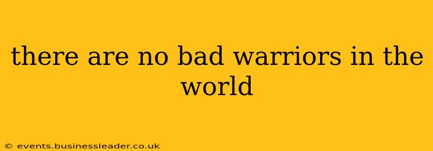 there are no bad warriors in the world