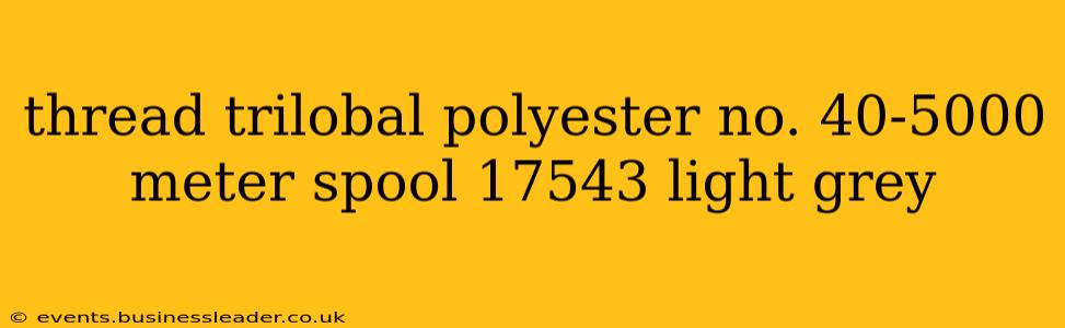 thread trilobal polyester no. 40-5000 meter spool 17543 light grey