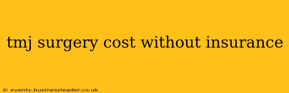 tmj surgery cost without insurance