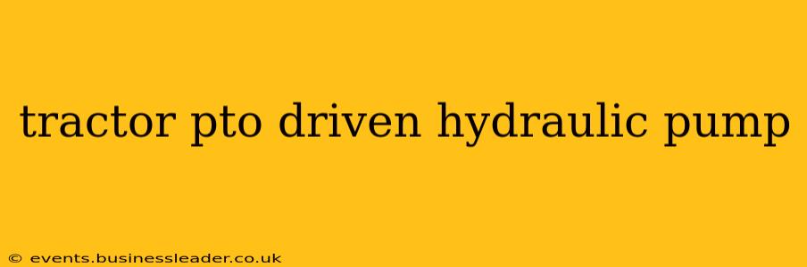tractor pto driven hydraulic pump