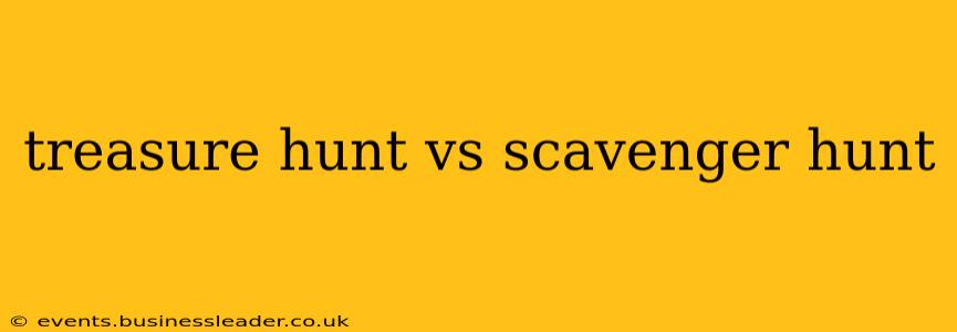 treasure hunt vs scavenger hunt