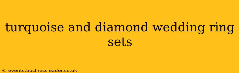 turquoise and diamond wedding ring sets