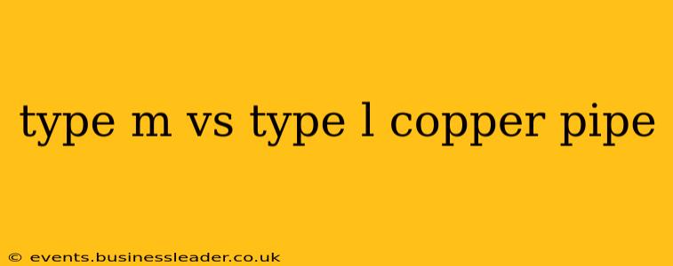 type m vs type l copper pipe