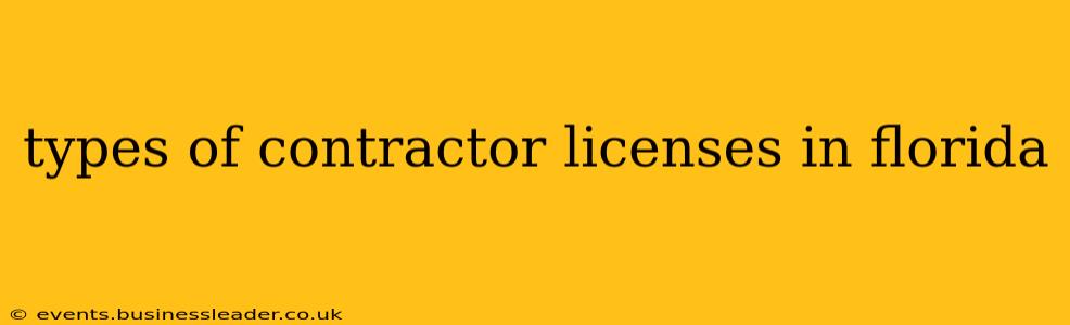 types of contractor licenses in florida