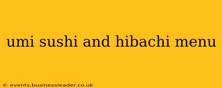 umi sushi and hibachi menu