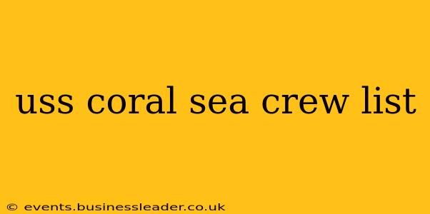 uss coral sea crew list