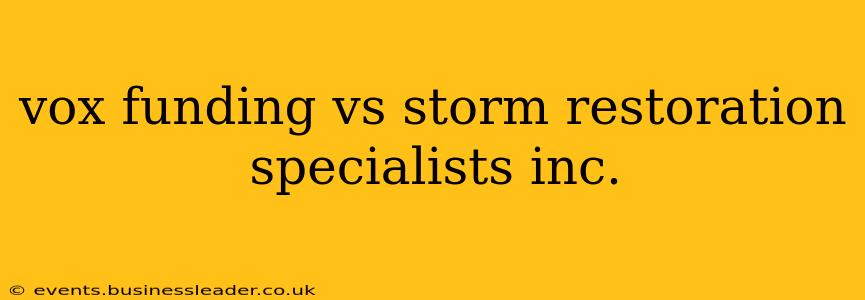 vox funding vs storm restoration specialists inc.