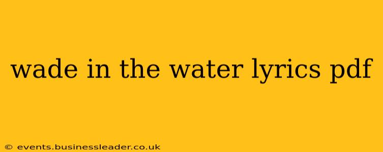 wade in the water lyrics pdf