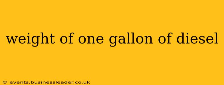 weight of one gallon of diesel
