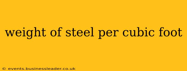 weight of steel per cubic foot