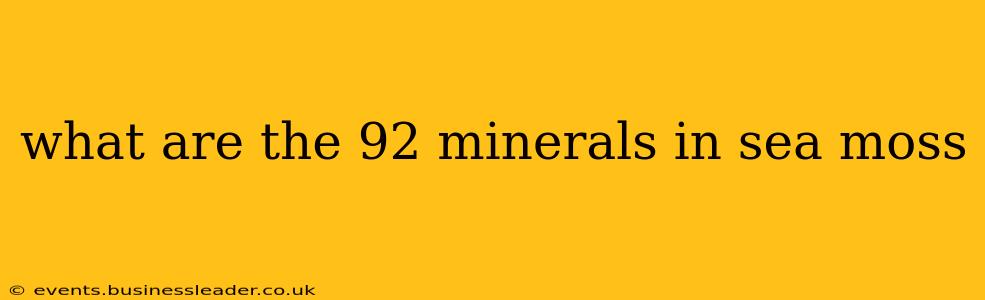 what are the 92 minerals in sea moss
