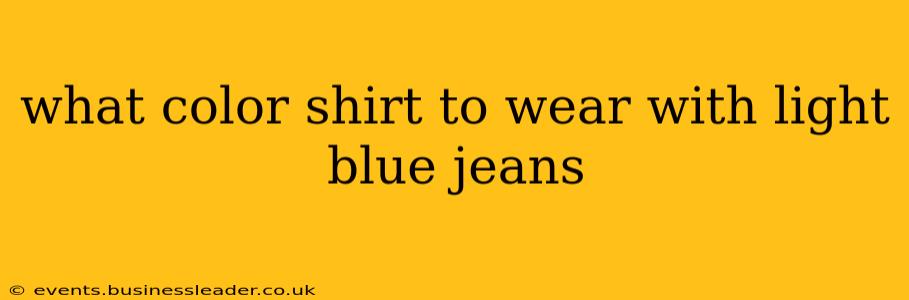 what color shirt to wear with light blue jeans