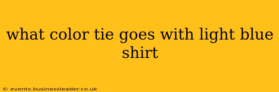 what color tie goes with light blue shirt