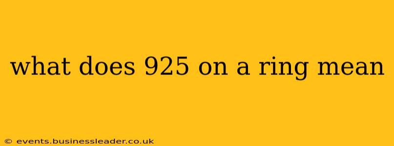 what does 925 on a ring mean