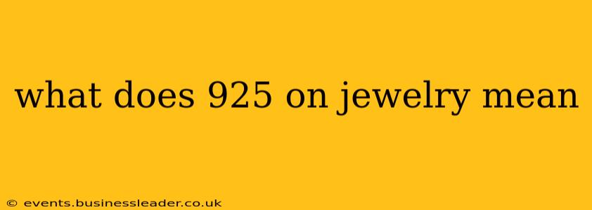 what does 925 on jewelry mean