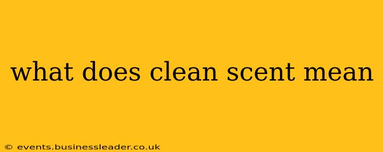 what does clean scent mean