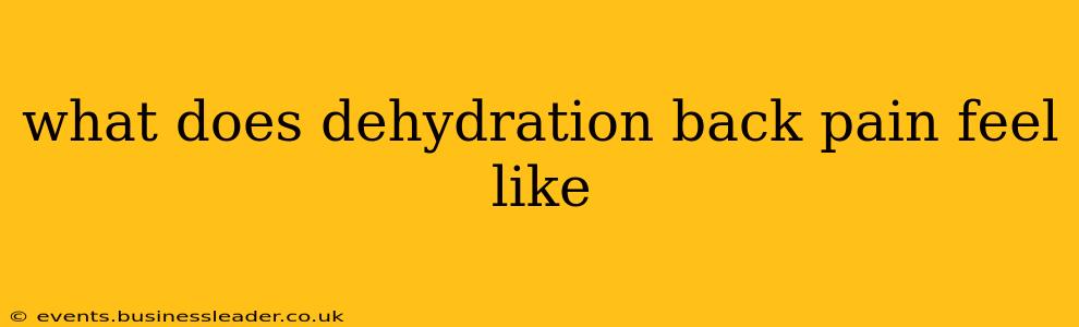 what does dehydration back pain feel like