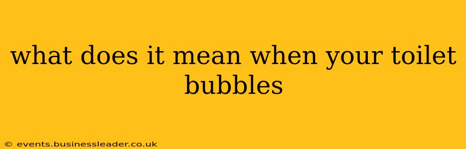 what does it mean when your toilet bubbles