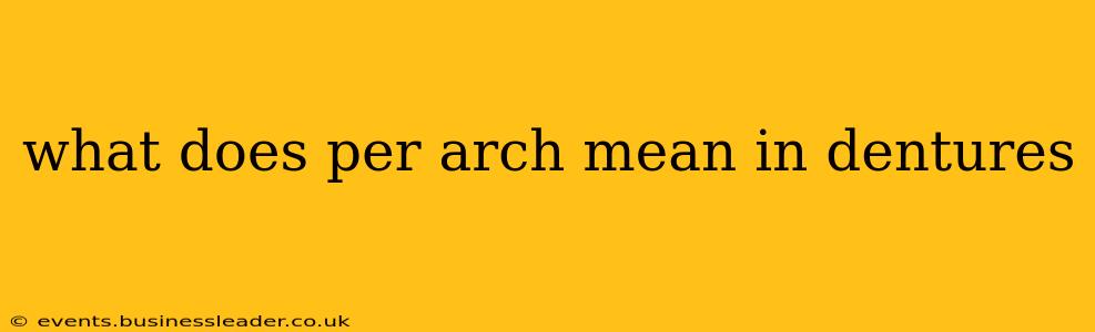 what does per arch mean in dentures