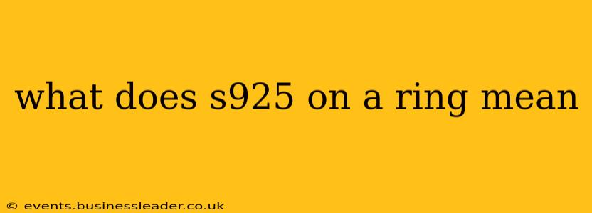 what does s925 on a ring mean
