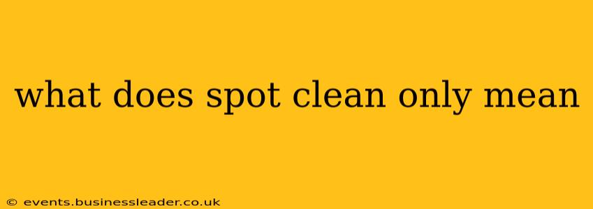 what does spot clean only mean