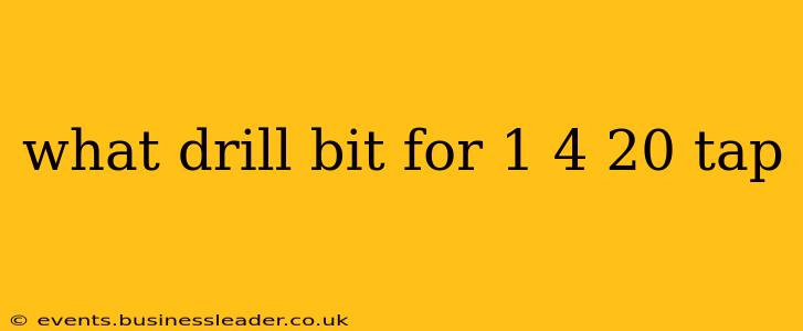 what drill bit for 1 4 20 tap