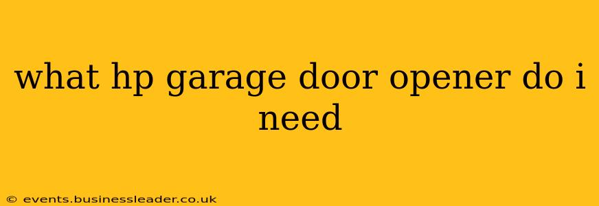 what hp garage door opener do i need