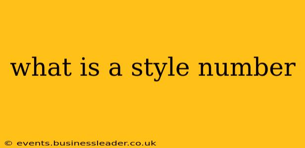 what is a style number