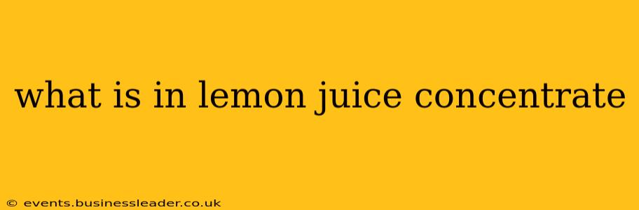 what is in lemon juice concentrate