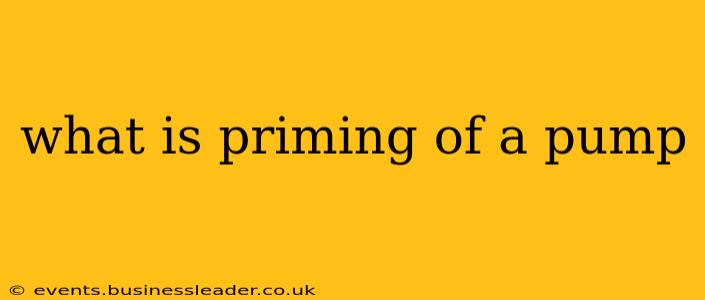 what is priming of a pump