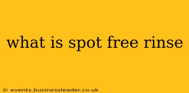 what is spot free rinse