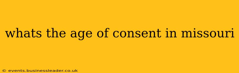 whats the age of consent in missouri