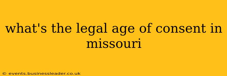 what's the legal age of consent in missouri