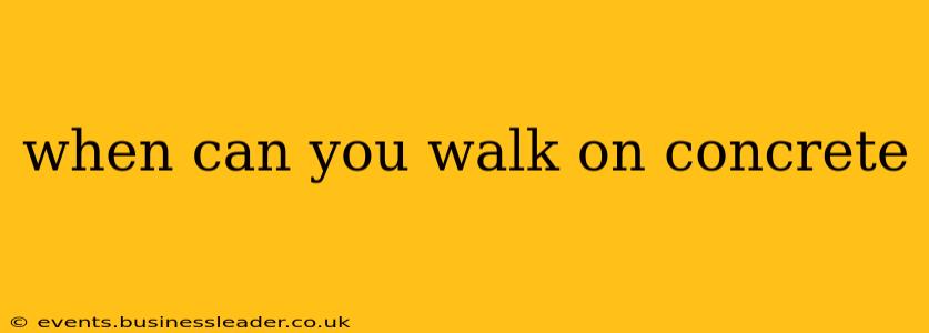 when can you walk on concrete