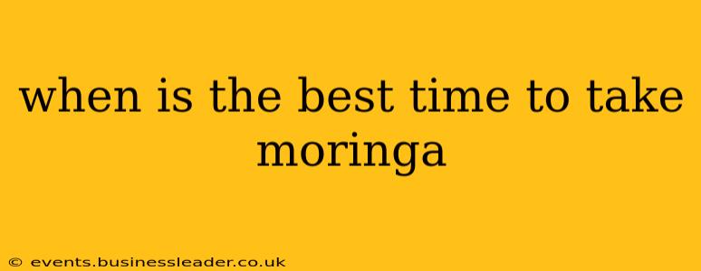 when is the best time to take moringa