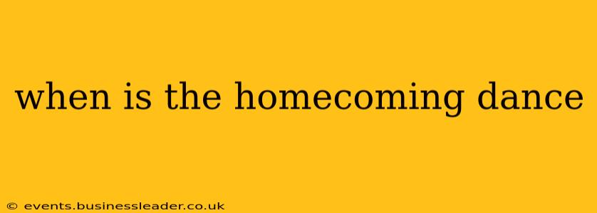when is the homecoming dance