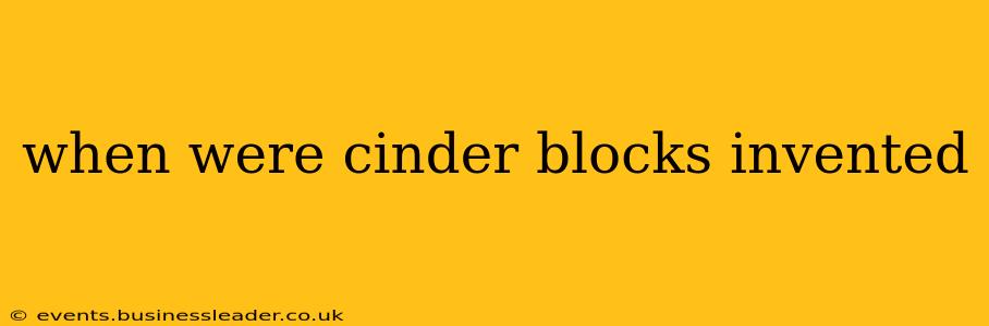 when were cinder blocks invented