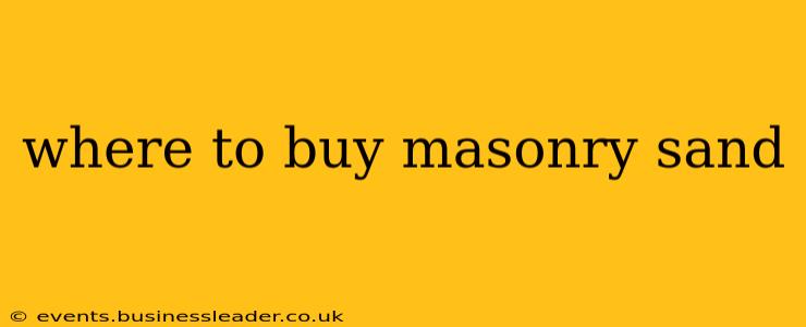 where to buy masonry sand
