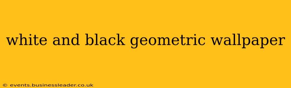 white and black geometric wallpaper