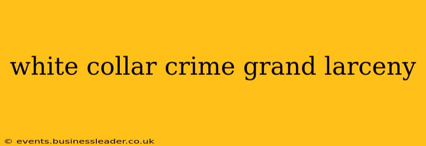 white collar crime grand larceny