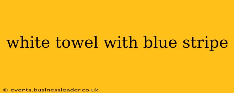 white towel with blue stripe