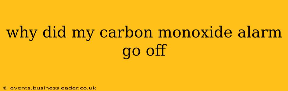 why did my carbon monoxide alarm go off