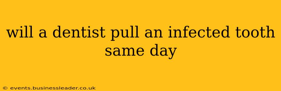 will a dentist pull an infected tooth same day
