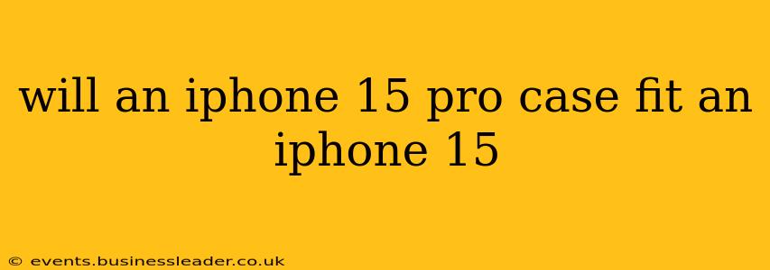 will an iphone 15 pro case fit an iphone 15