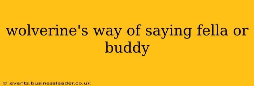 wolverine's way of saying fella or buddy