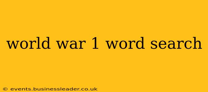 world war 1 word search