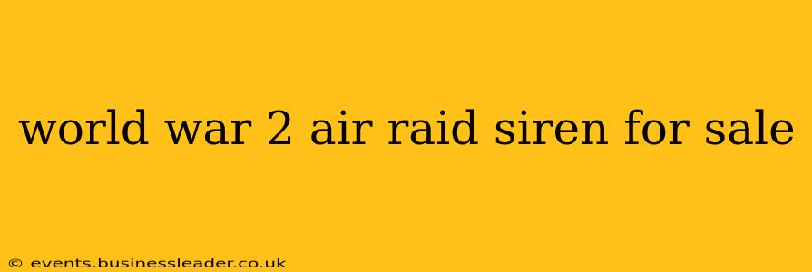 world war 2 air raid siren for sale
